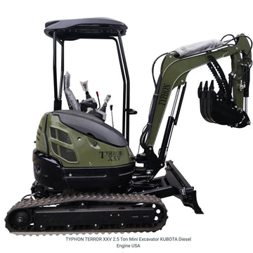 TYPHON 2.5 Ton Mini Excavator KUBOTA Diesel Engine USA W 14 attachments